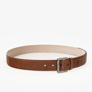 Brunello Cucinelli Square Ornate Buckle Brown Belt